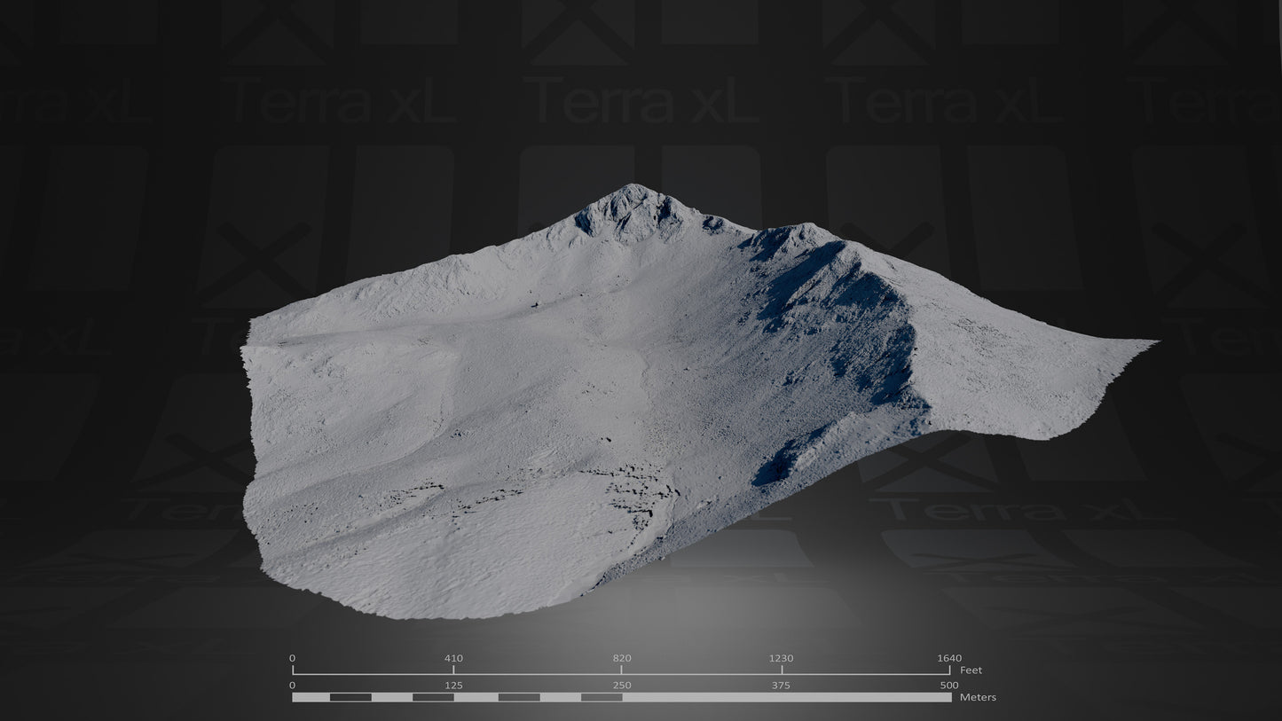 Basin 1 XL 3D render of photogrammetry scan mountain terrain model