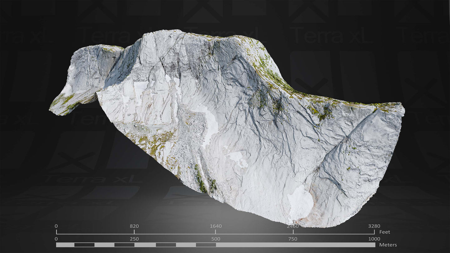 Ridgeline 2 XL 3D render of photogrammetry scan mountain terrain model