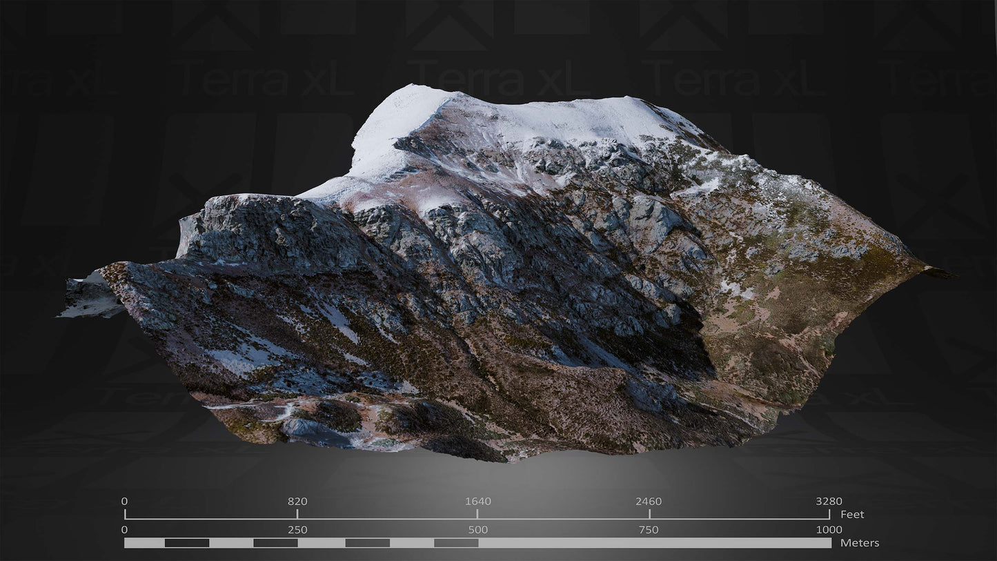 Ridgeline 4 XXL 3D render of photogrammetry scan mountain terrain model