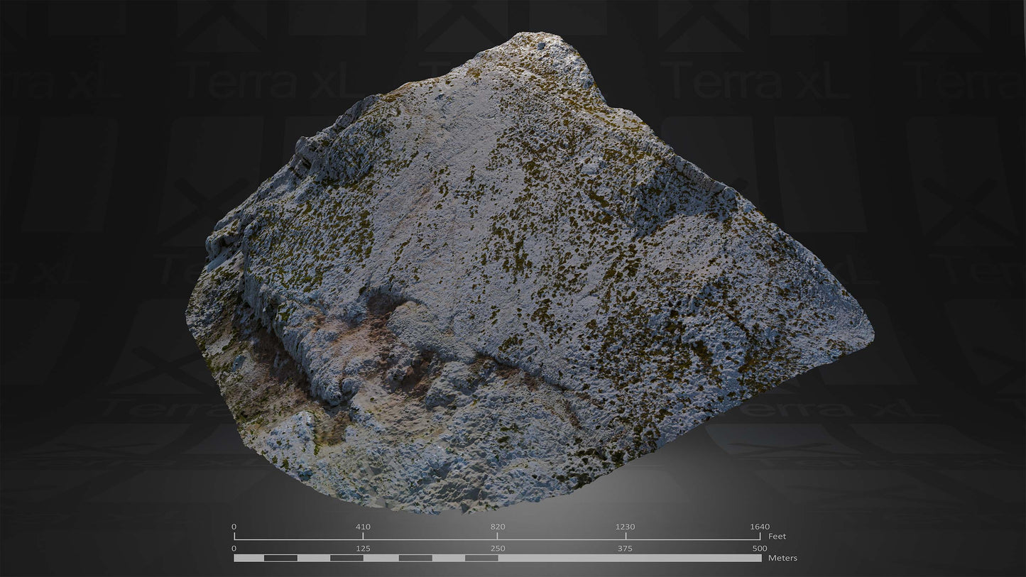 Bluffs 4 XL 3D render of photogrammetry scan mountain terrain model