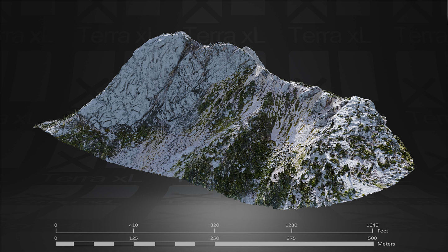 Bluffs 2 L 3D render of photogrammetry scan mountain terrain model
