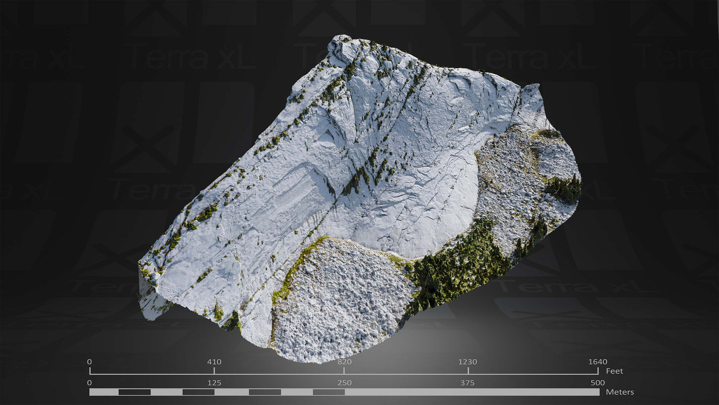 Ridgeline 3 XL 3D render of photogrammetry scan mountain terrain model
