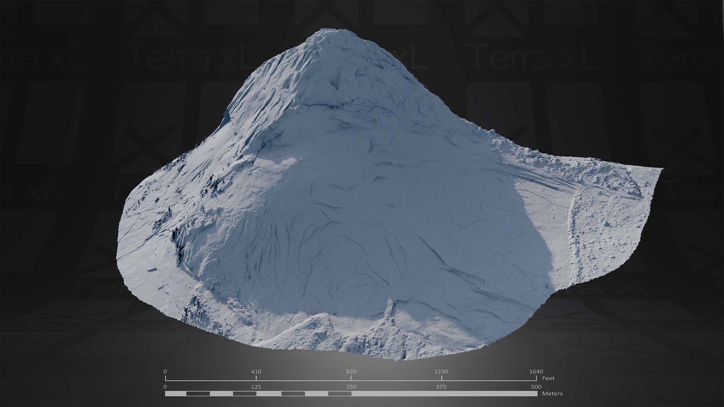 Mountain 4 XL 3D render of photogrammetry scan mountain terrain model