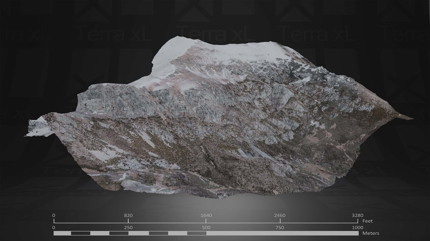 Ridgeline 4 XXL 3D render of photogrammetry scan mountain terrain model