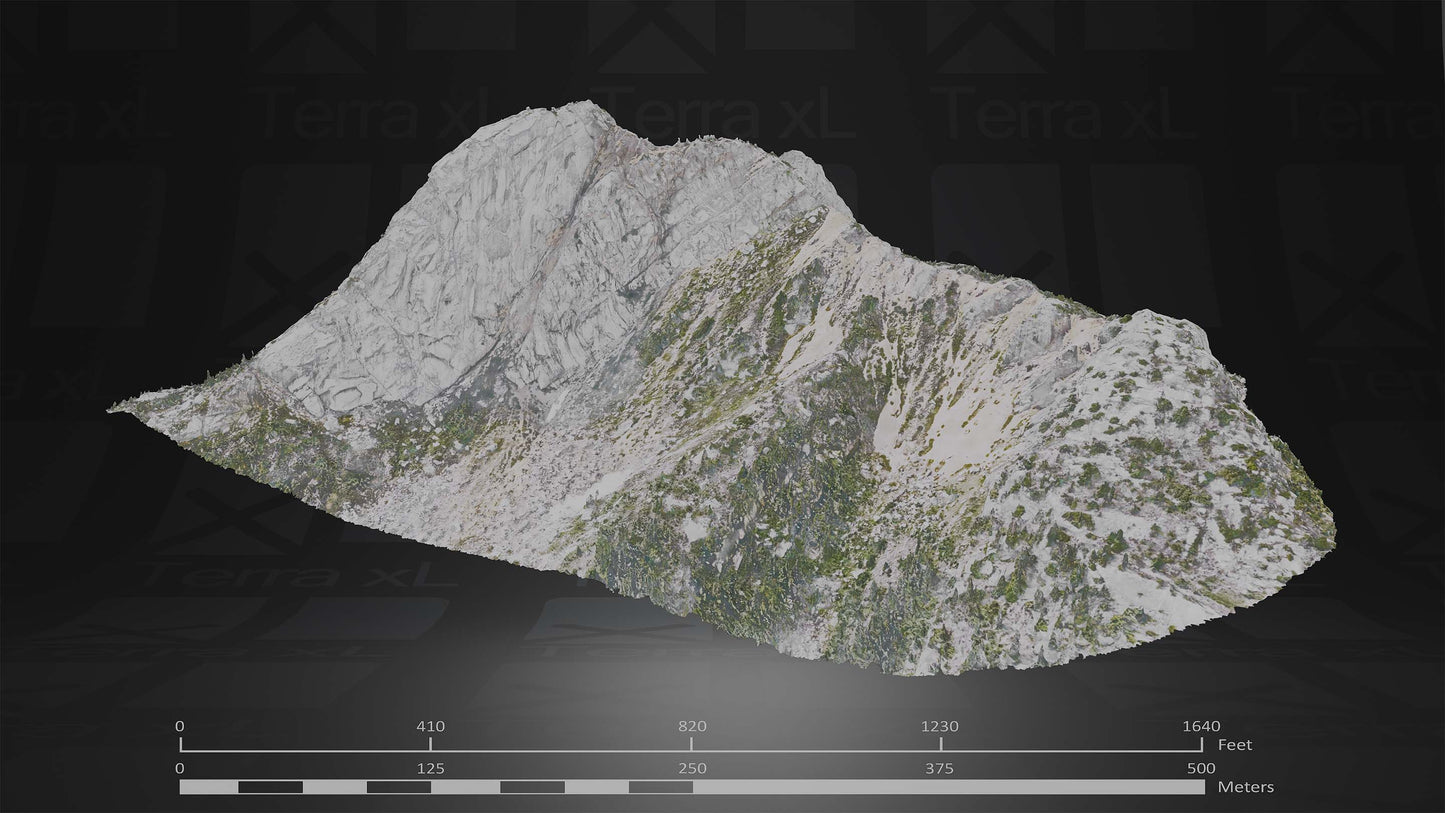 Bluffs 2 L 3D render of photogrammetry scan mountain terrain model