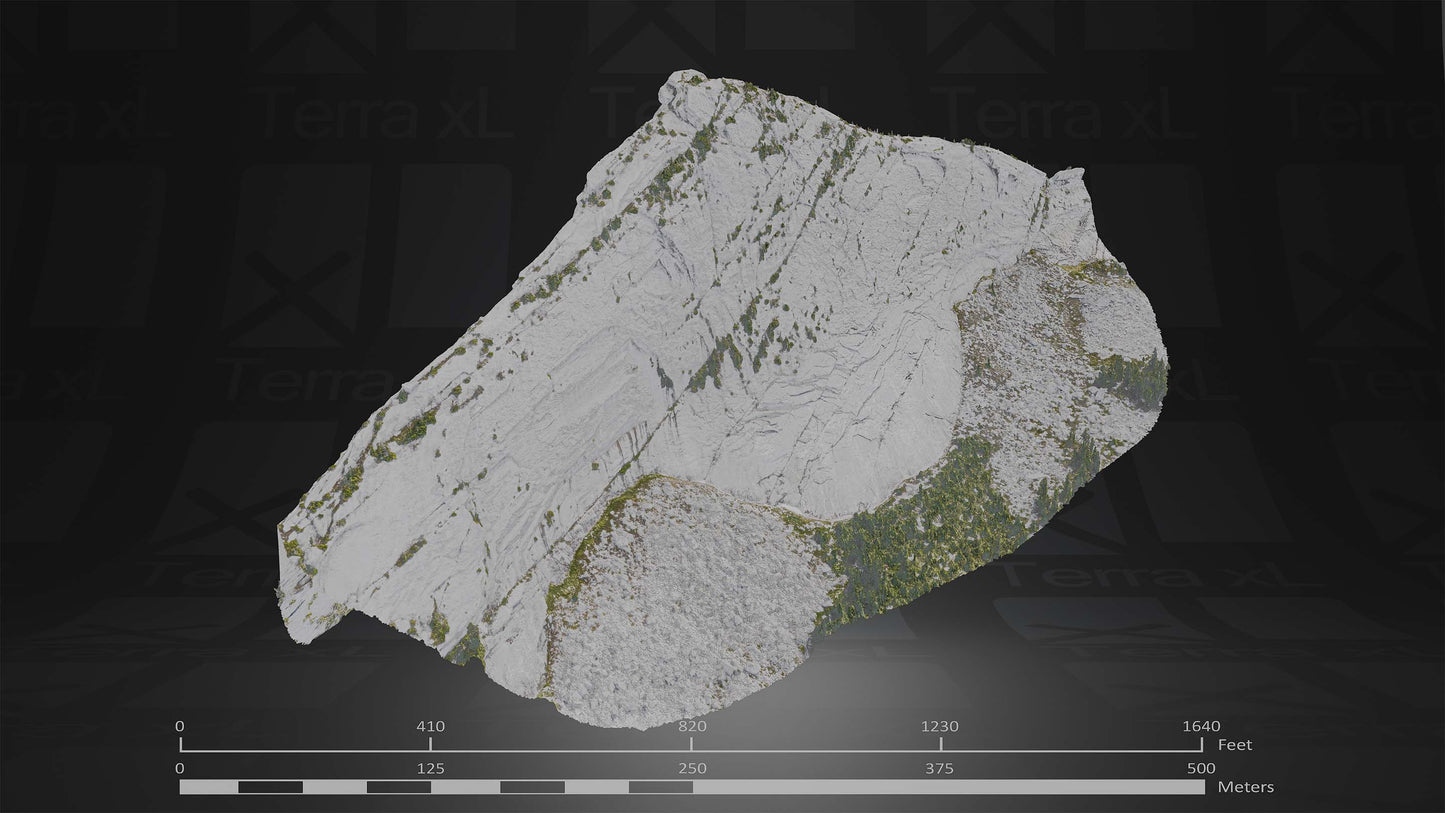Ridgeline 3 XL 3D render of photogrammetry scan mountain terrain model