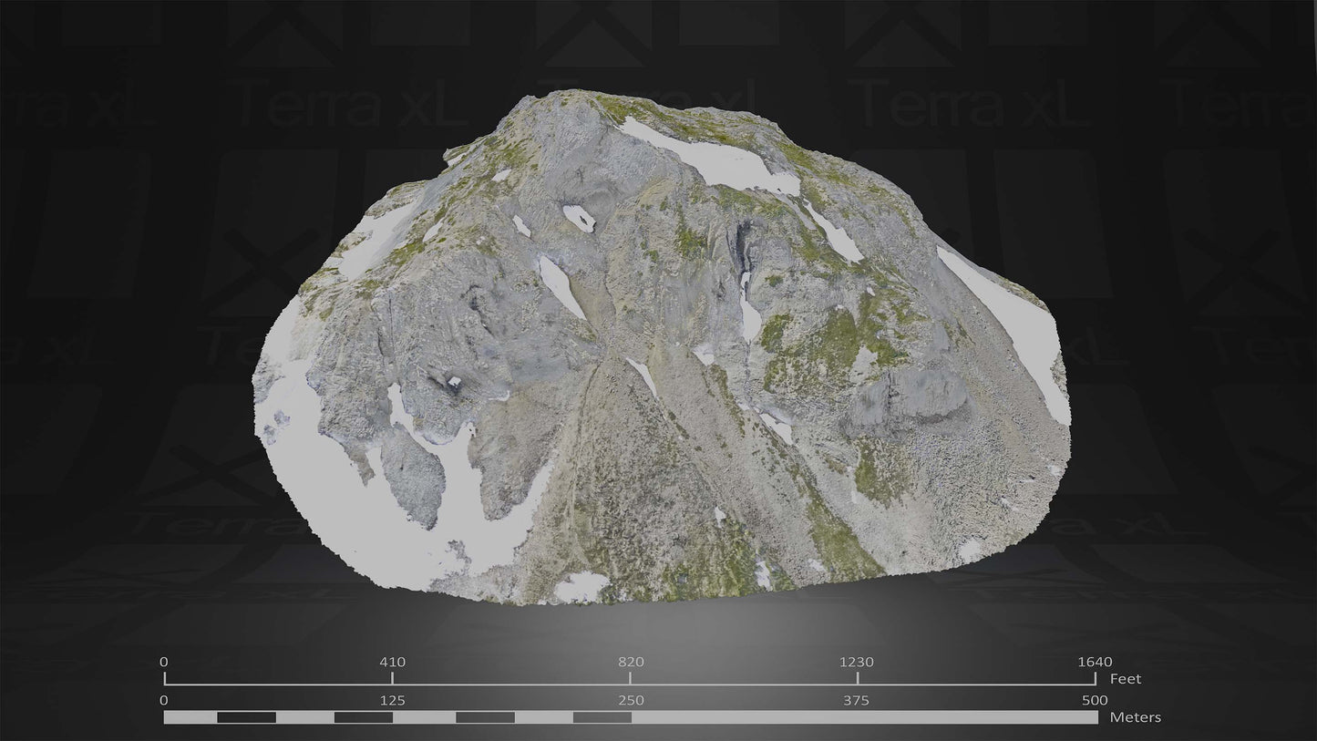 Bluffs 1 L 3D render of photogrammetry scan mountain terrain model