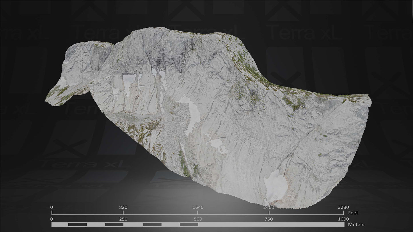Ridgeline 2 XL 3D render of photogrammetry scan mountain terrain model