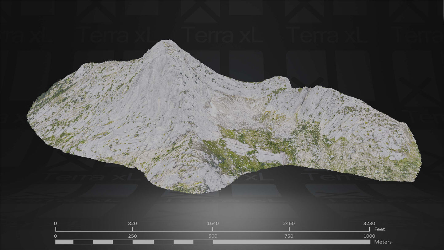 Mountain 3 XL 3D render of photogrammetry scan mountain terrain model