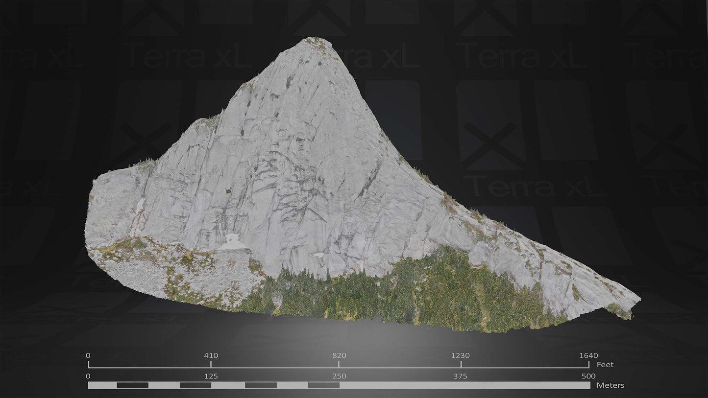 Mountain 5 XL 3D render of photogrammetry scan mountain terrain model