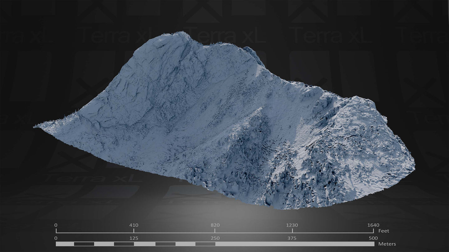 Bluffs 2 L 3D render of photogrammetry scan mountain terrain model