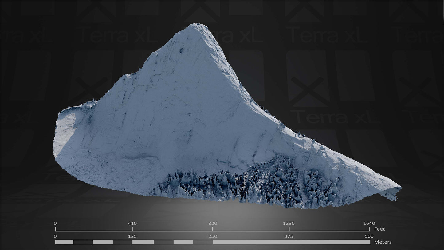 Mountain 5 XL 3D render of photogrammetry scan mountain terrain model