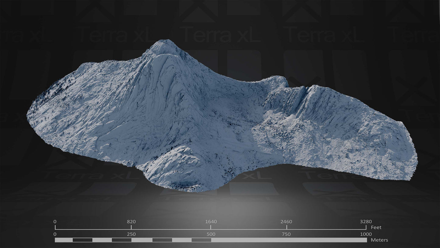 Mountain 3 XL 3D render of photogrammetry scan mountain terrain model