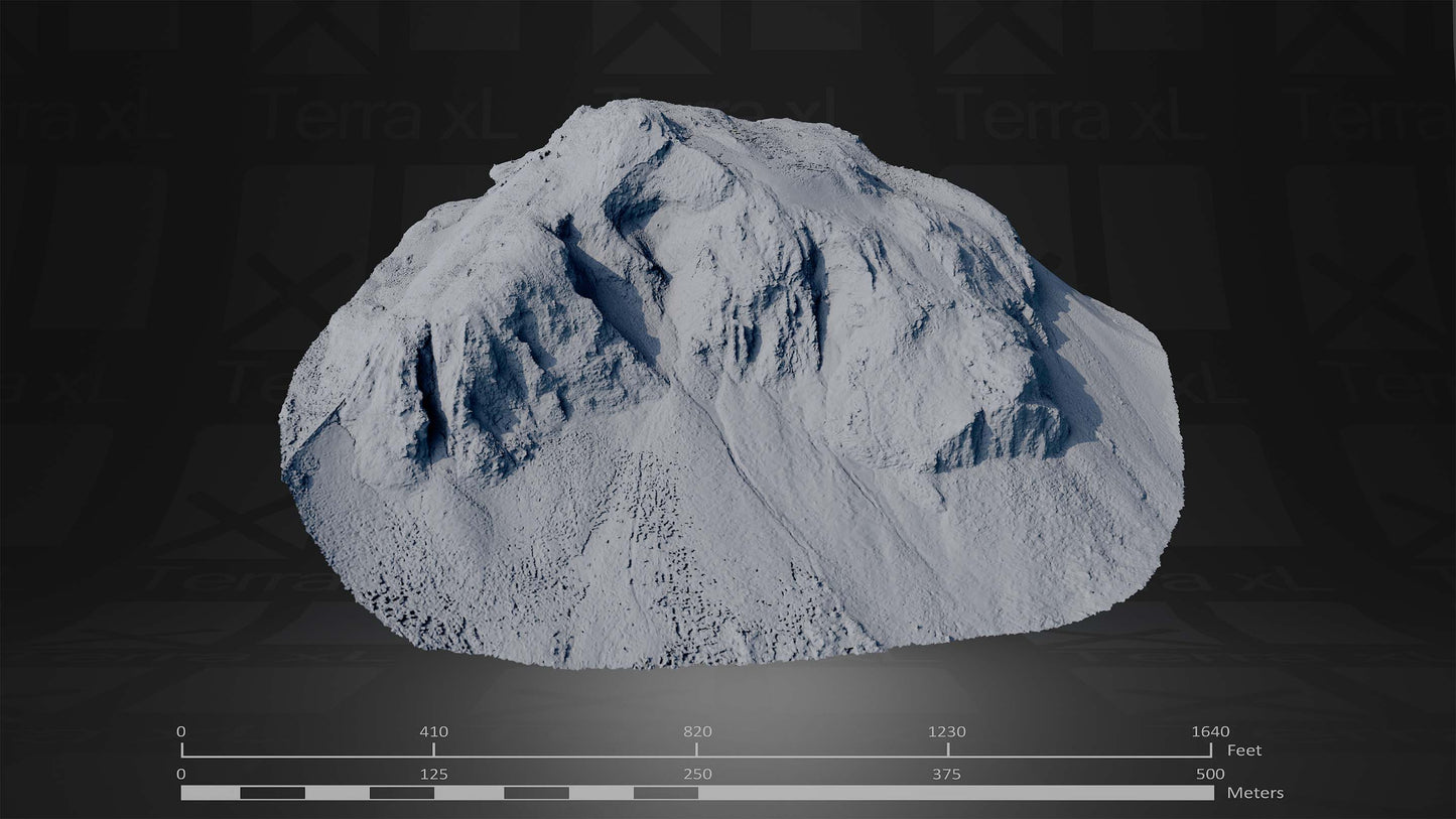 Bluffs 1 L 3D render of photogrammetry scan mountain terrain model