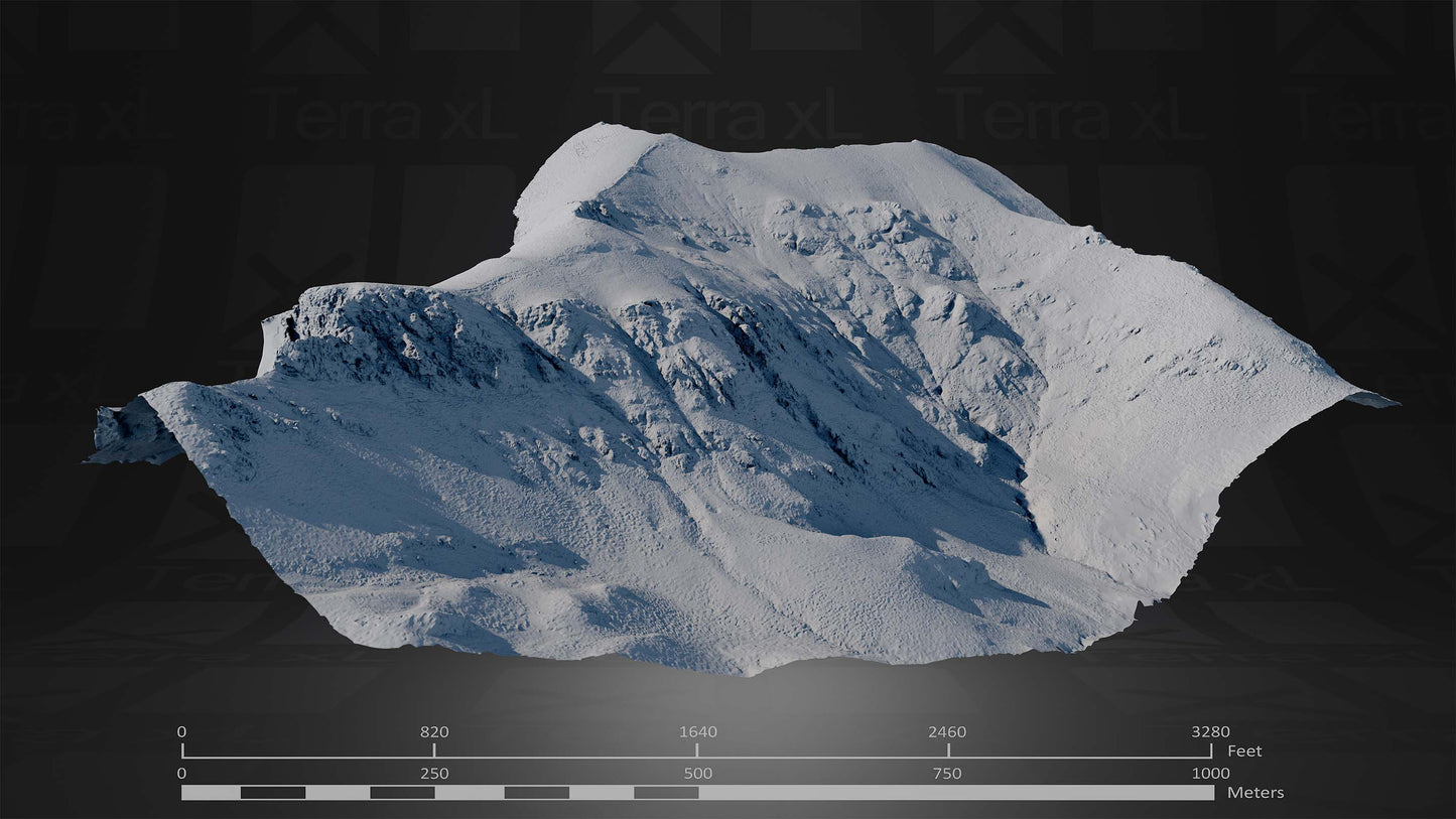 Ridgeline 4 XXL 3D render of photogrammetry scan mountain terrain model