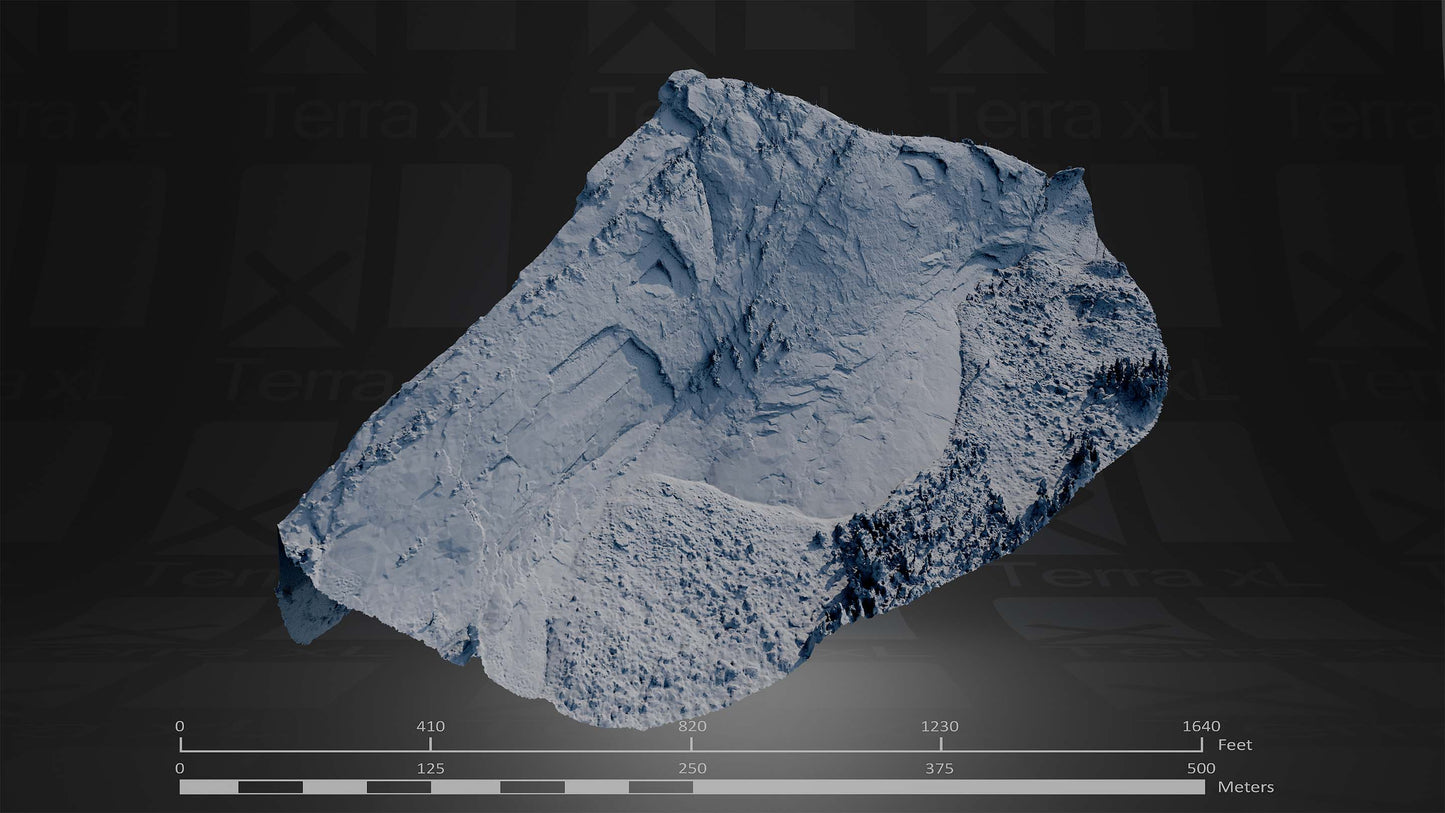 Ridgeline 3 XL 3D render of photogrammetry scan mountain terrain model