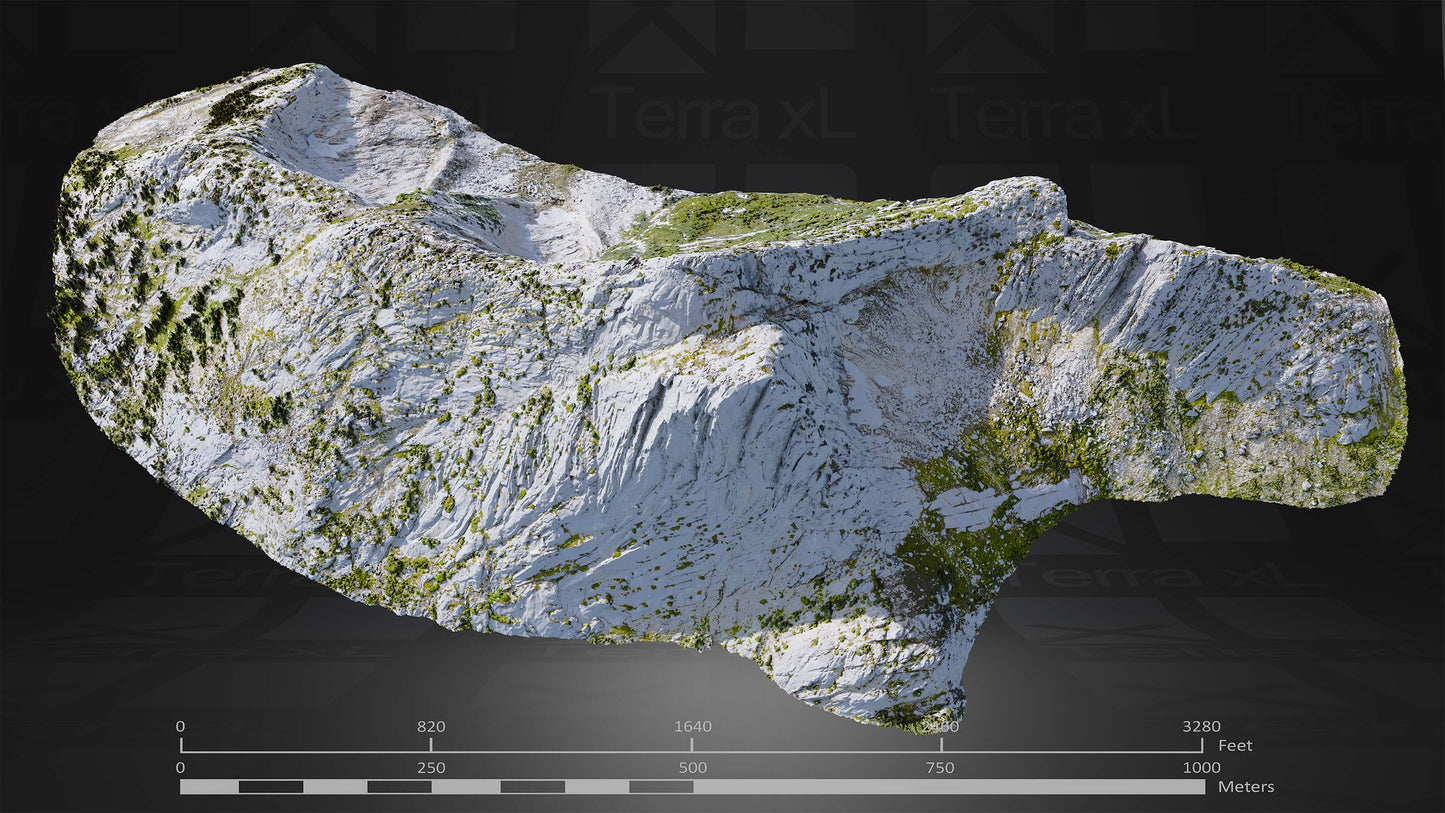 Mountain 3 XL 3D render of photogrammetry scan mountain terrain model