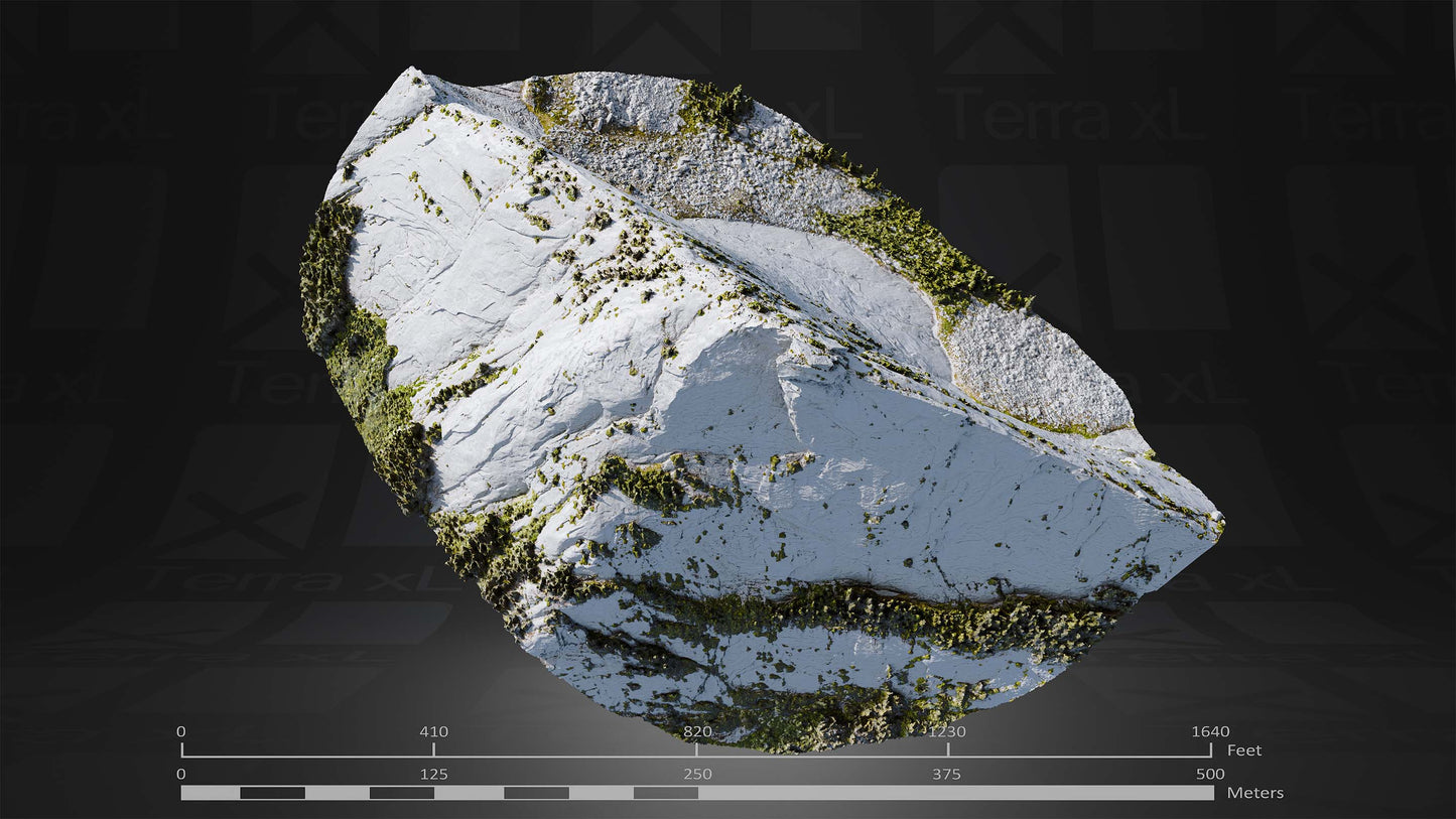 Ridgeline 3 XL 3D render of photogrammetry scan mountain terrain model