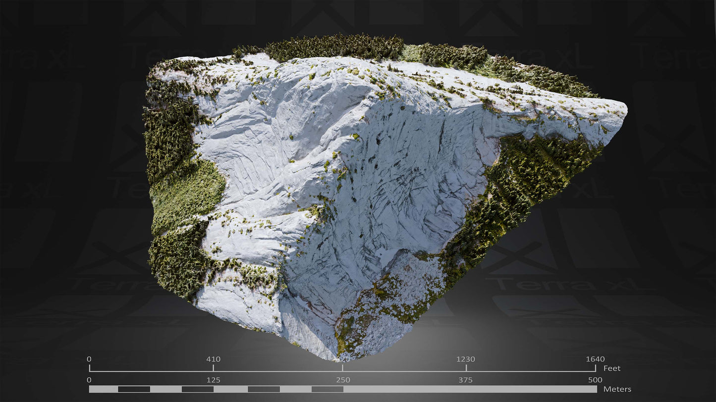 Mountain 5 XL 3D render of photogrammetry scan mountain terrain model