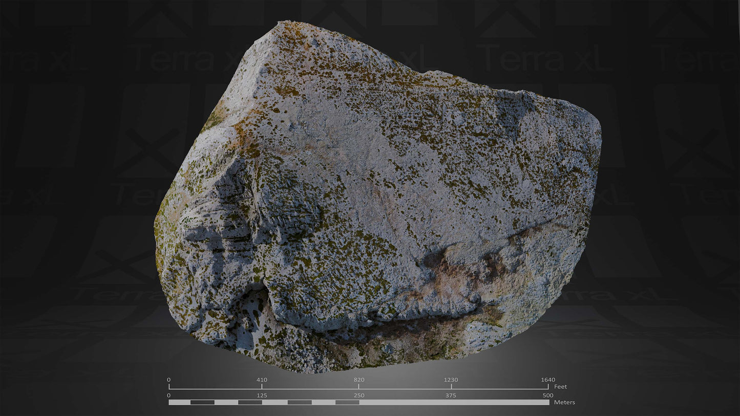 Bluffs 4 XL 3D render of photogrammetry scan mountain terrain model
