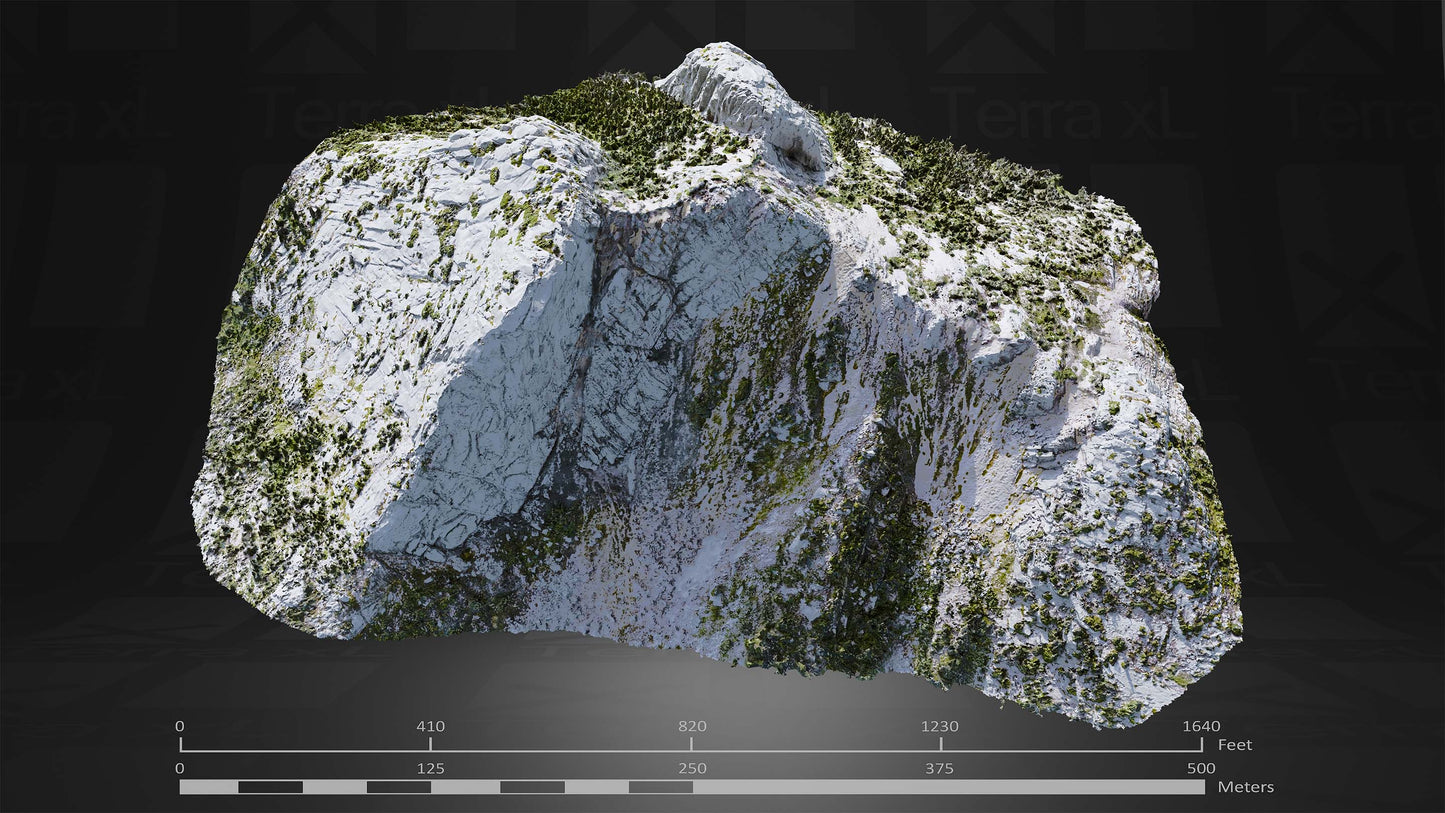 Bluffs 2 L 3D render of photogrammetry scan mountain terrain model