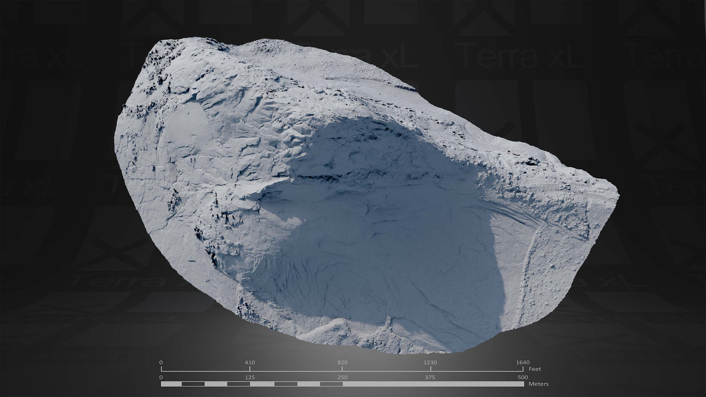Mountain 4 XL 3D render of photogrammetry scan mountain terrain model