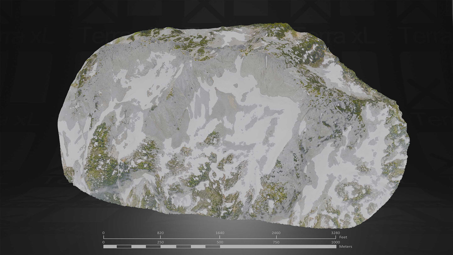 Mountain 2 XXL 3D render of photogrammetry scan mountain terrain model