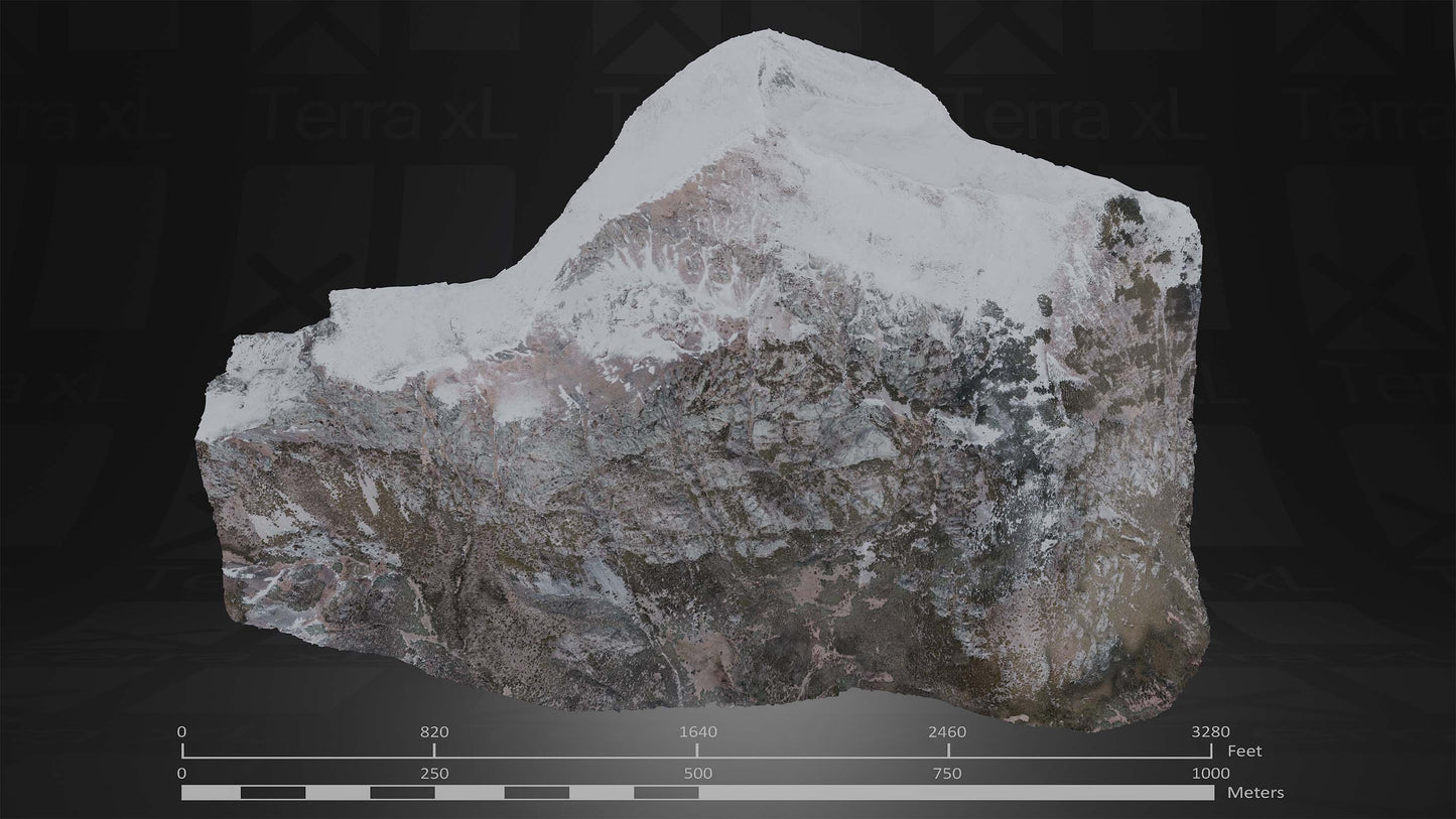 Ridgeline 4 XXL 3D render of photogrammetry scan mountain terrain model