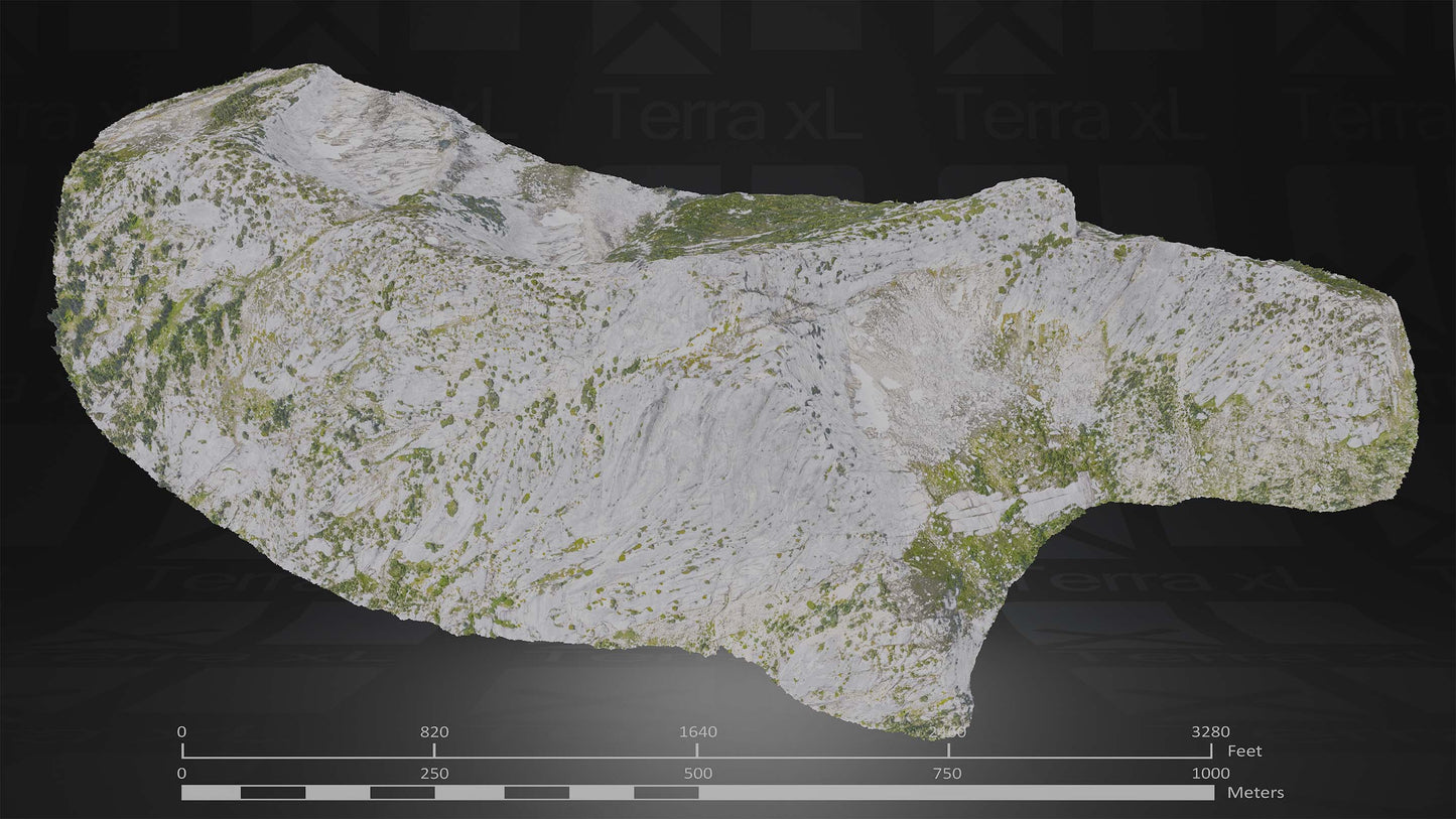 Mountain 3 XL 3D render of photogrammetry scan mountain terrain model
