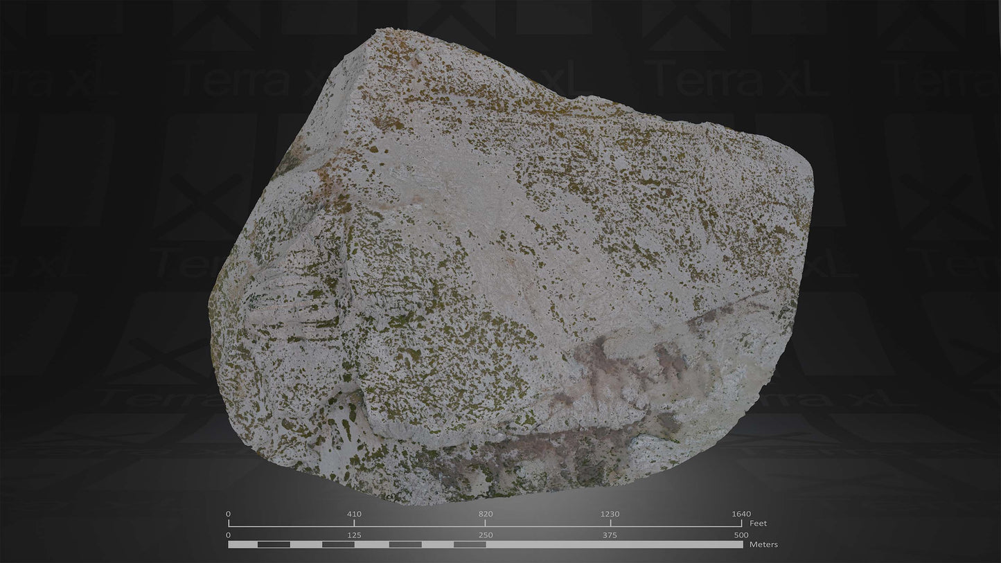 Bluffs 4 XL 3D render of photogrammetry scan mountain terrain model