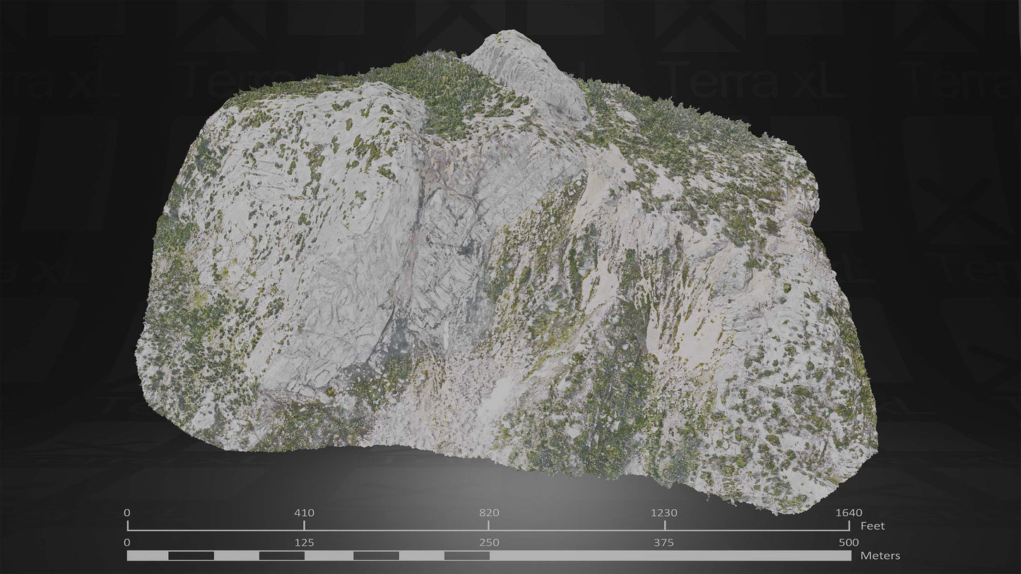 Bluffs 2 L 3D render of photogrammetry scan mountain terrain model