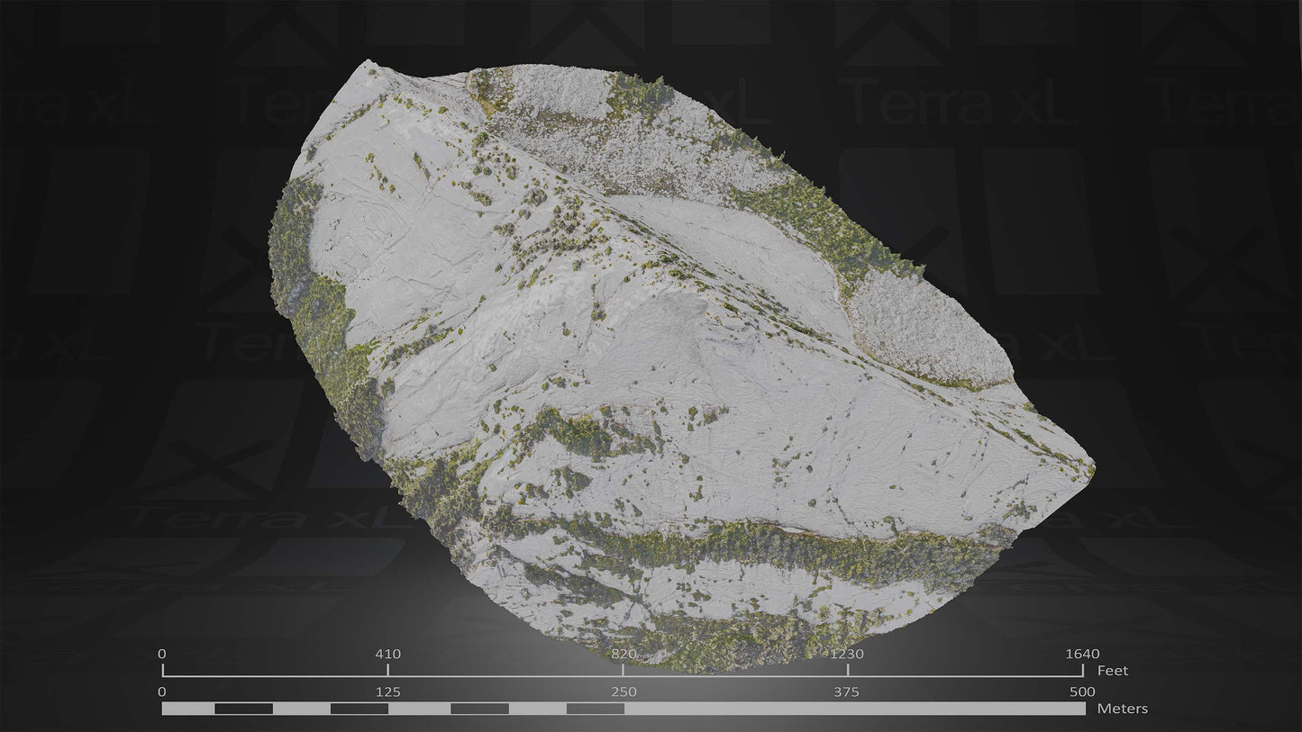 Ridgeline 3 XL 3D render of photogrammetry scan mountain terrain model