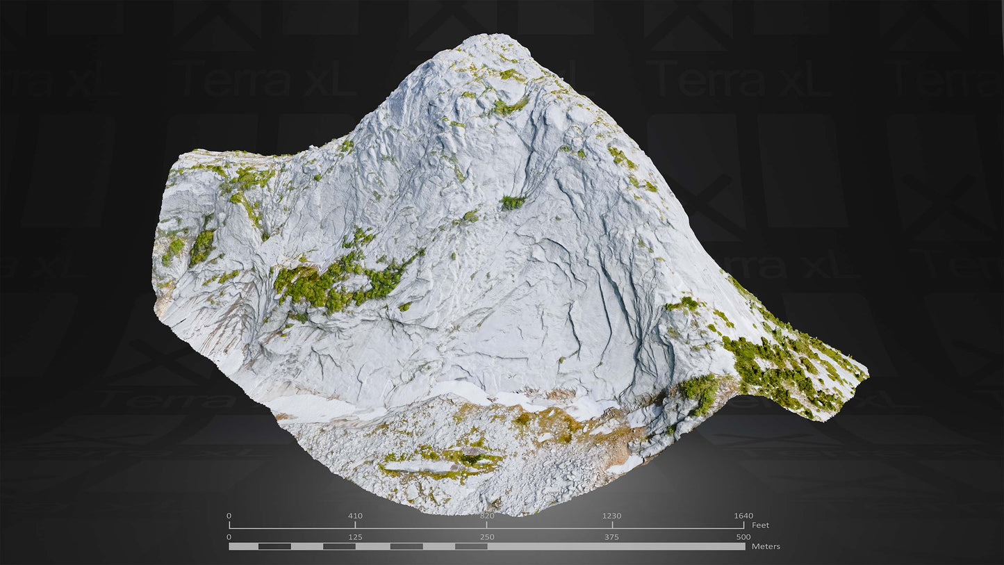 Mountain 4 XL 3D render of photogrammetry scan mountain terrain model