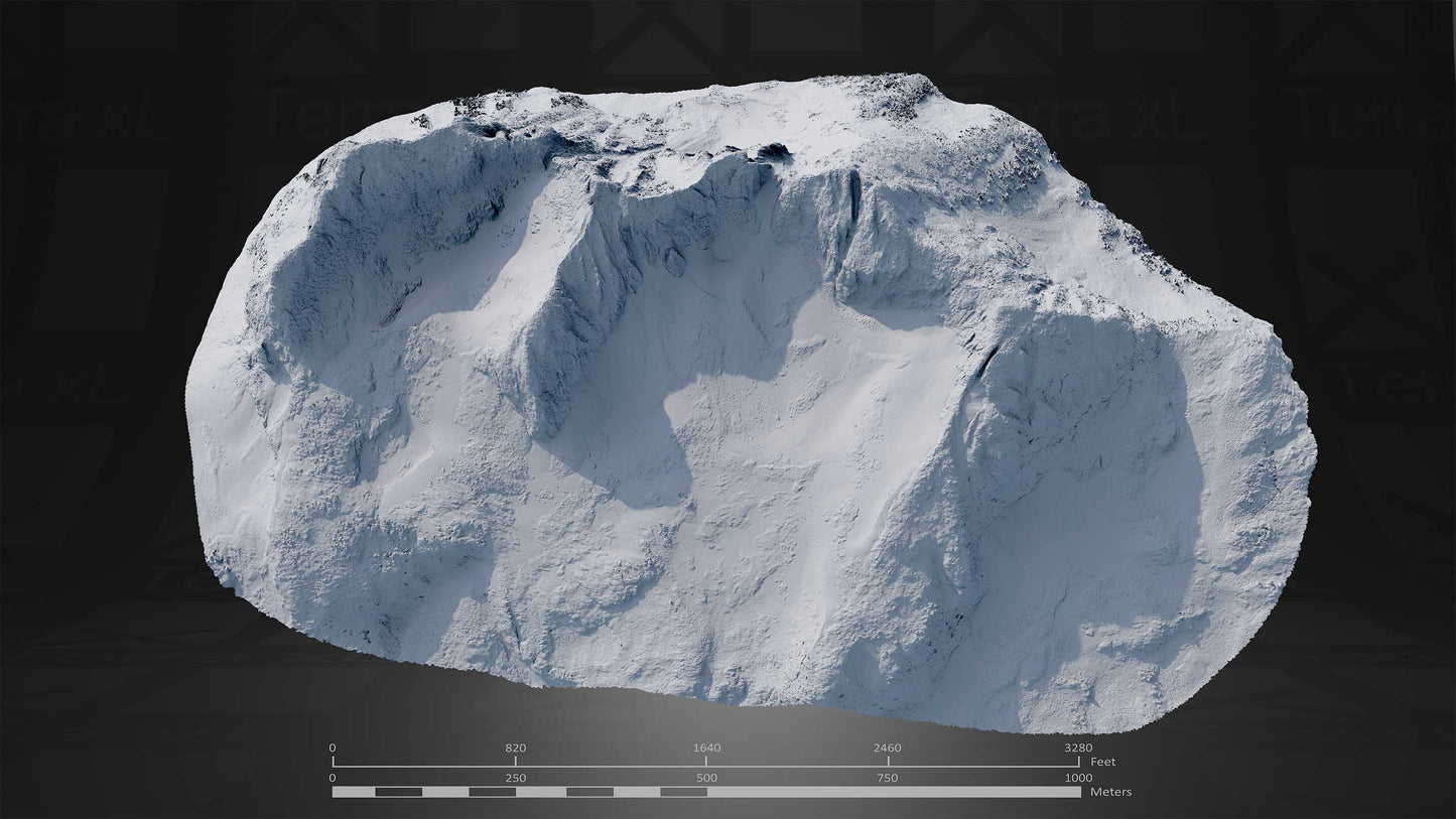 Mountain 2 XXL 3D render of photogrammetry scan mountain terrain model