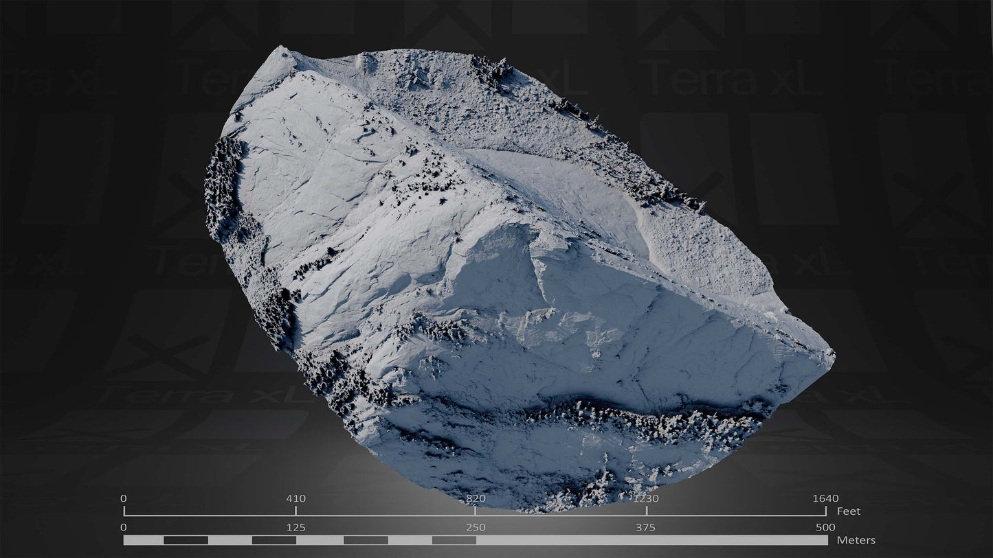 Ridgeline 3 XL 3D render of photogrammetry scan mountain terrain model