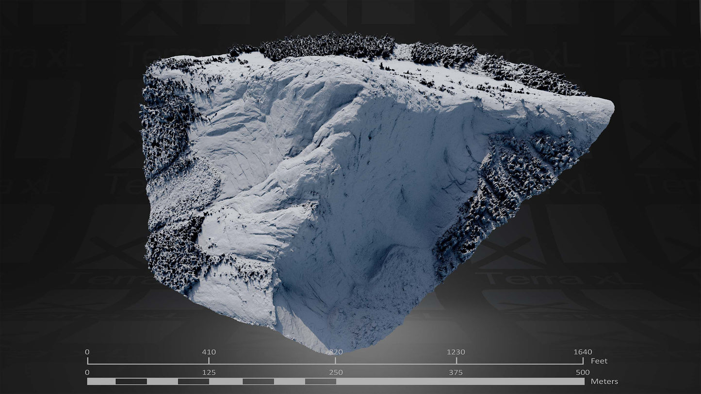 Mountain 5 XL 3D render of photogrammetry scan mountain terrain model