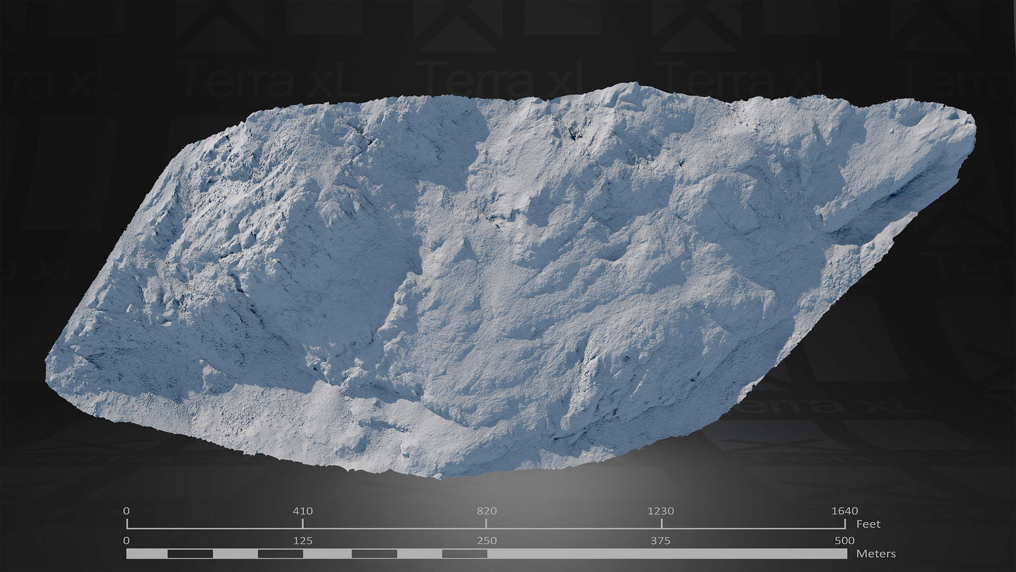 Outcrop 3 L 3D render of photogrammetry scan mountain terrain model