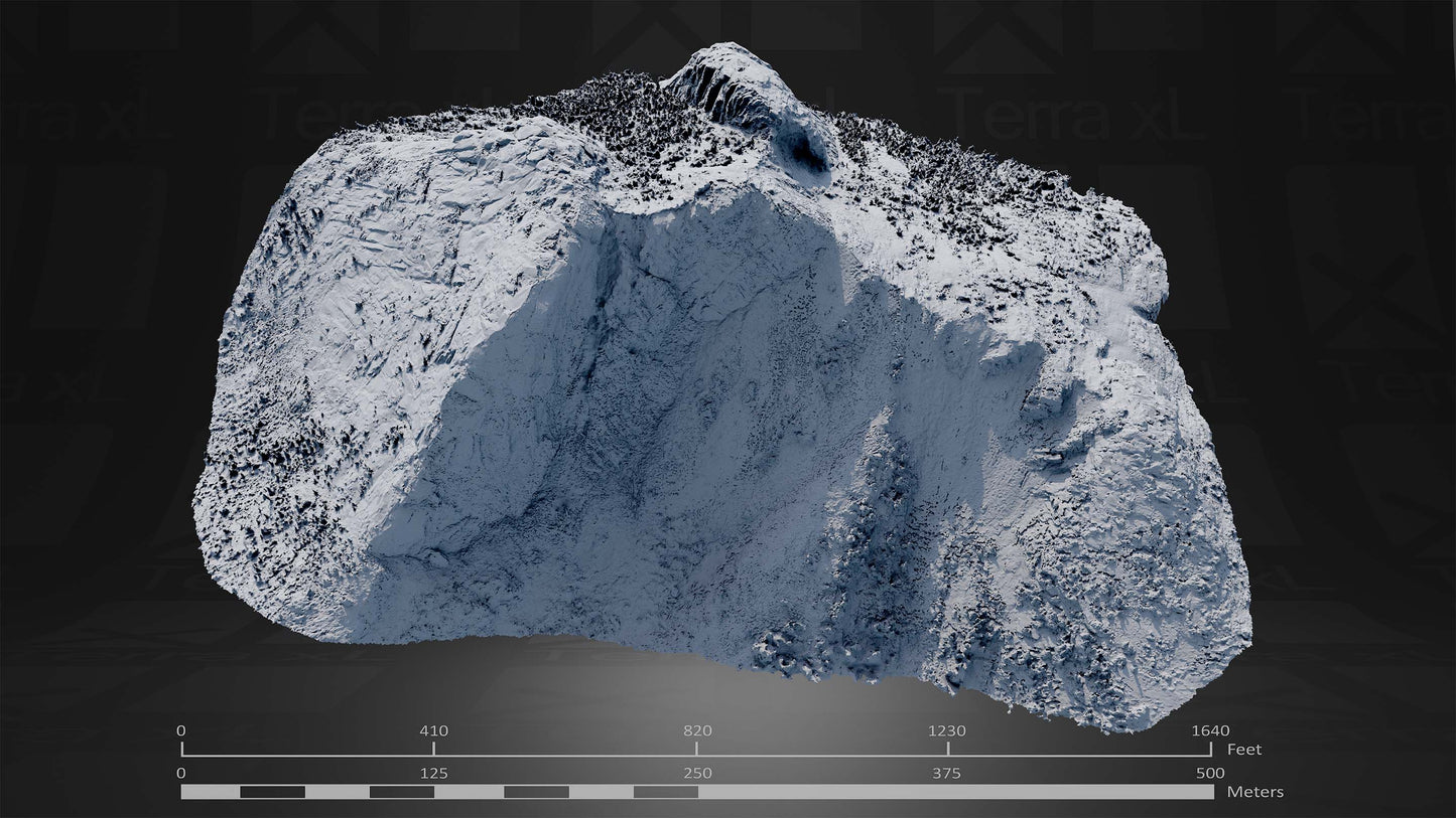 Bluffs 2 L 3D render of photogrammetry scan mountain terrain model