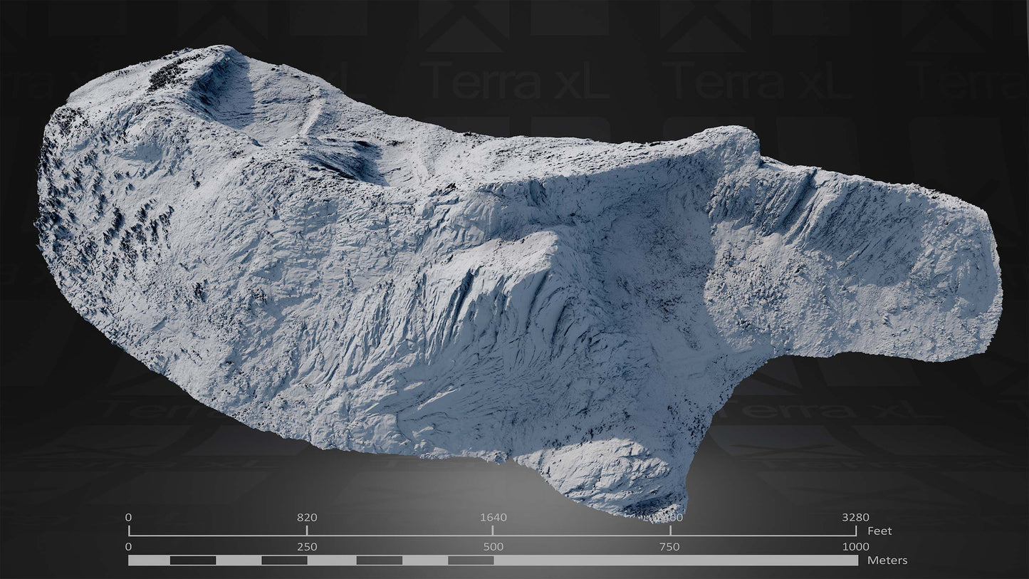 Mountain 3 XL 3D render of photogrammetry scan mountain terrain model