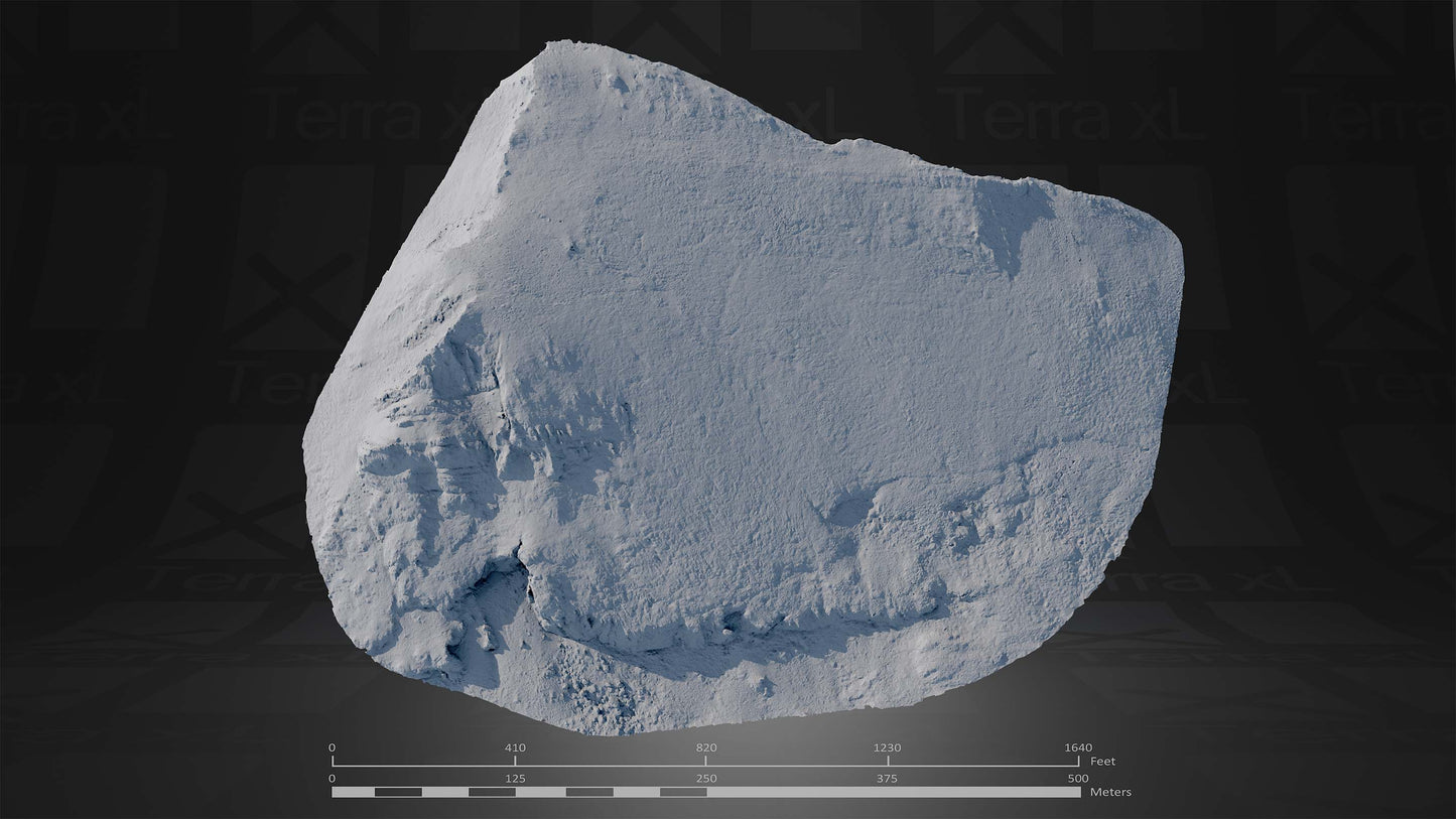 Bluffs 4 XL 3D render of photogrammetry scan mountain terrain model