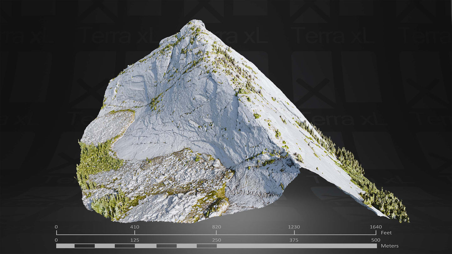 Ridgeline 3 XL 3D render of photogrammetry scan mountain terrain model