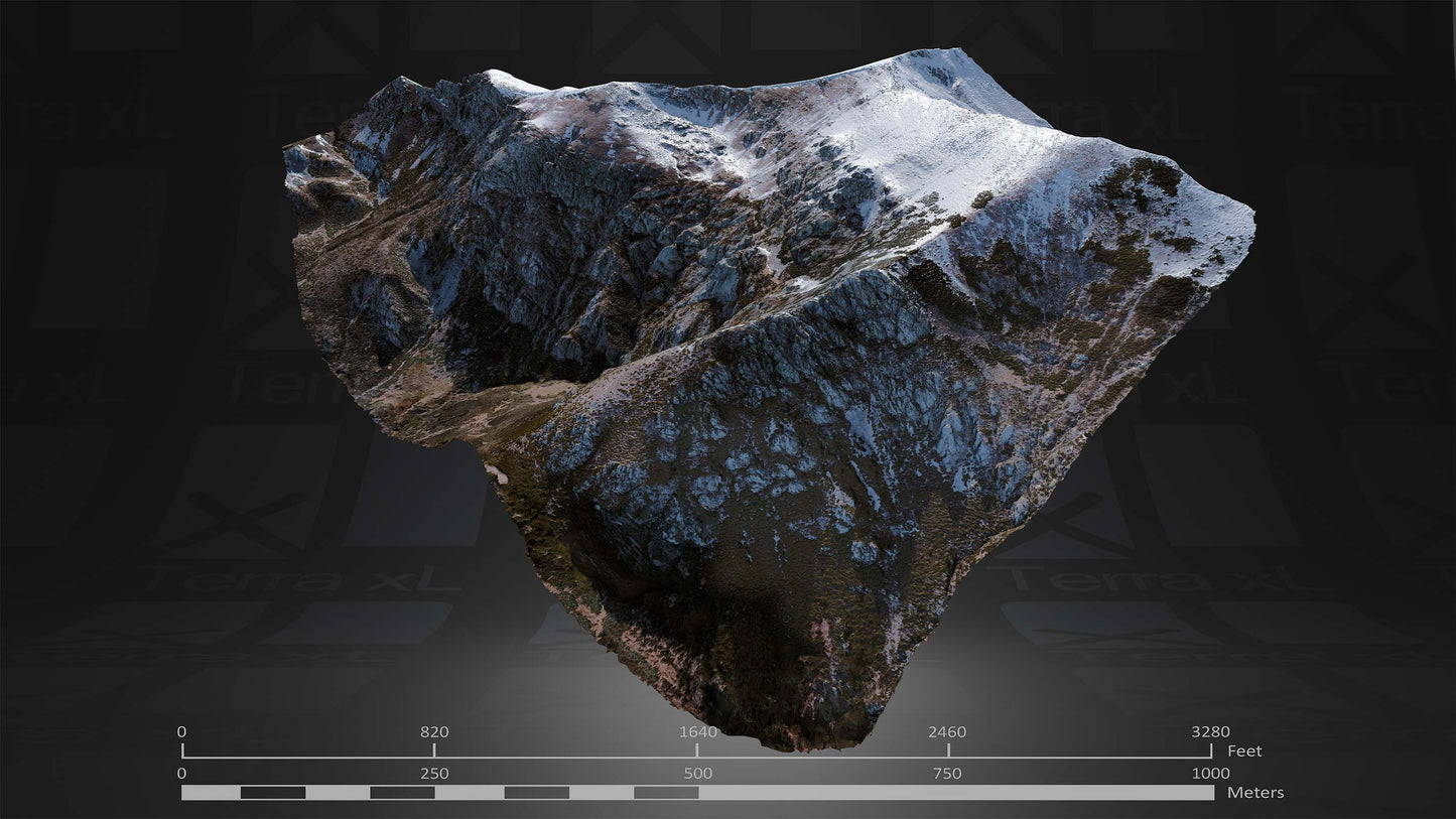 Ridgeline 4 XXL 3D render of photogrammetry scan mountain terrain model