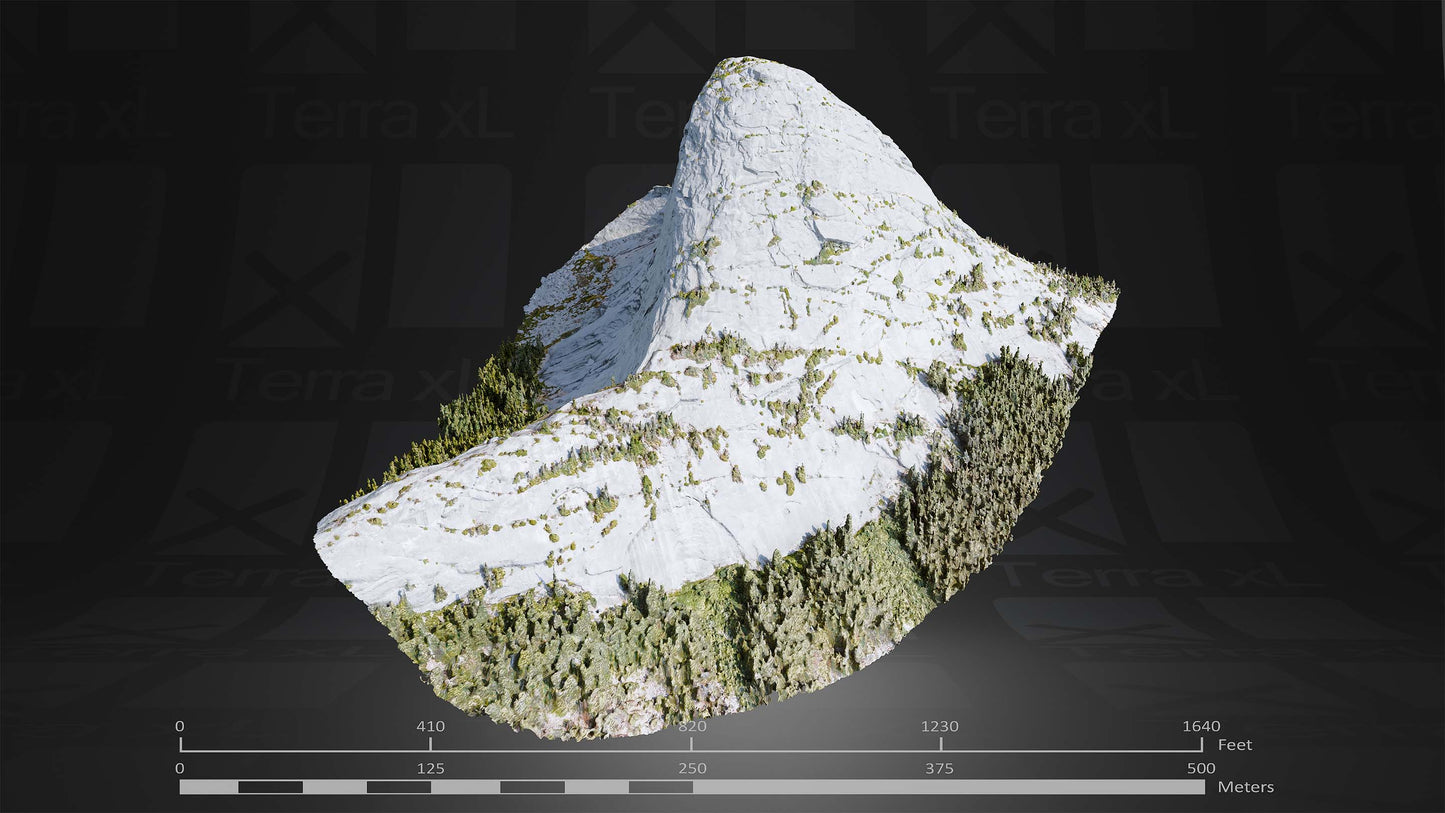 Mountain 5 XL 3D render of photogrammetry scan mountain terrain model