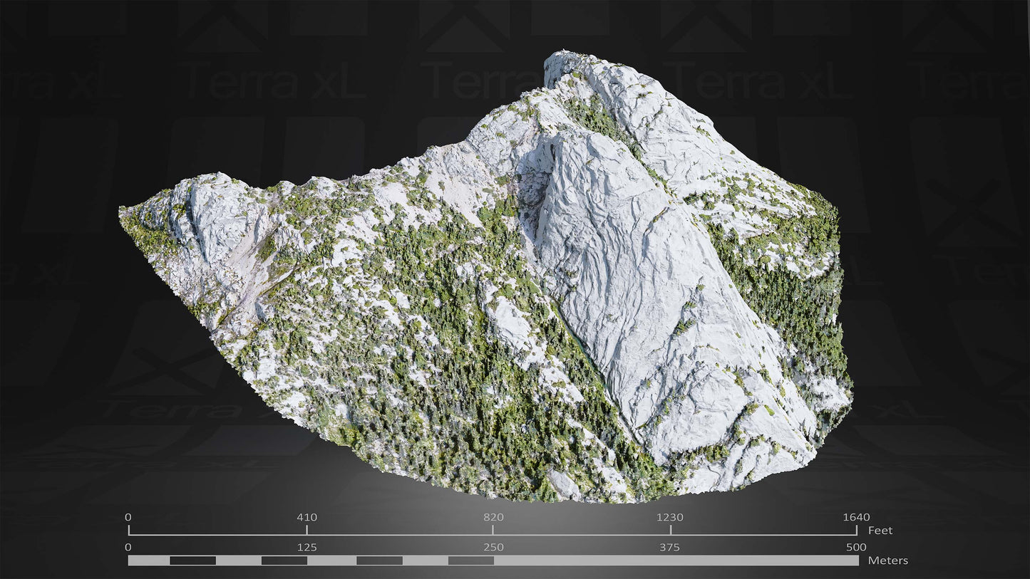 Bluffs 2 L 3D render of photogrammetry scan mountain terrain model