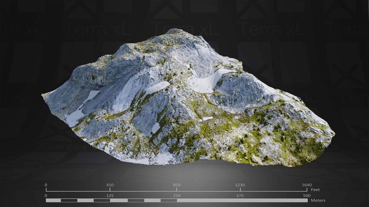 Bluffs 1 L 3D render of photogrammetry scan mountain terrain model