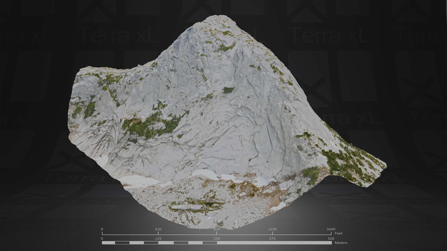 Mountain 4 XL 3D render of photogrammetry scan mountain terrain model