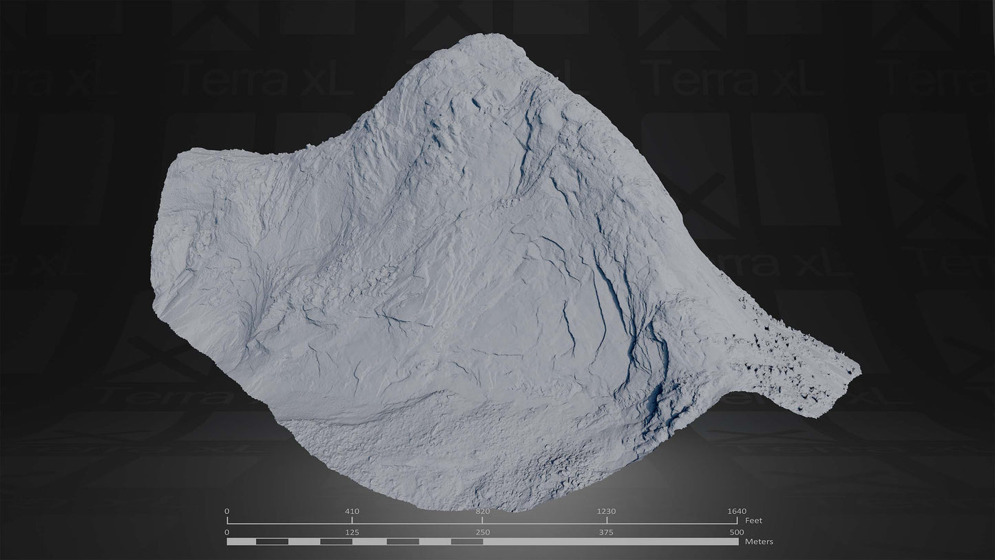 Mountain 4 XL 3D render of photogrammetry scan mountain terrain model
