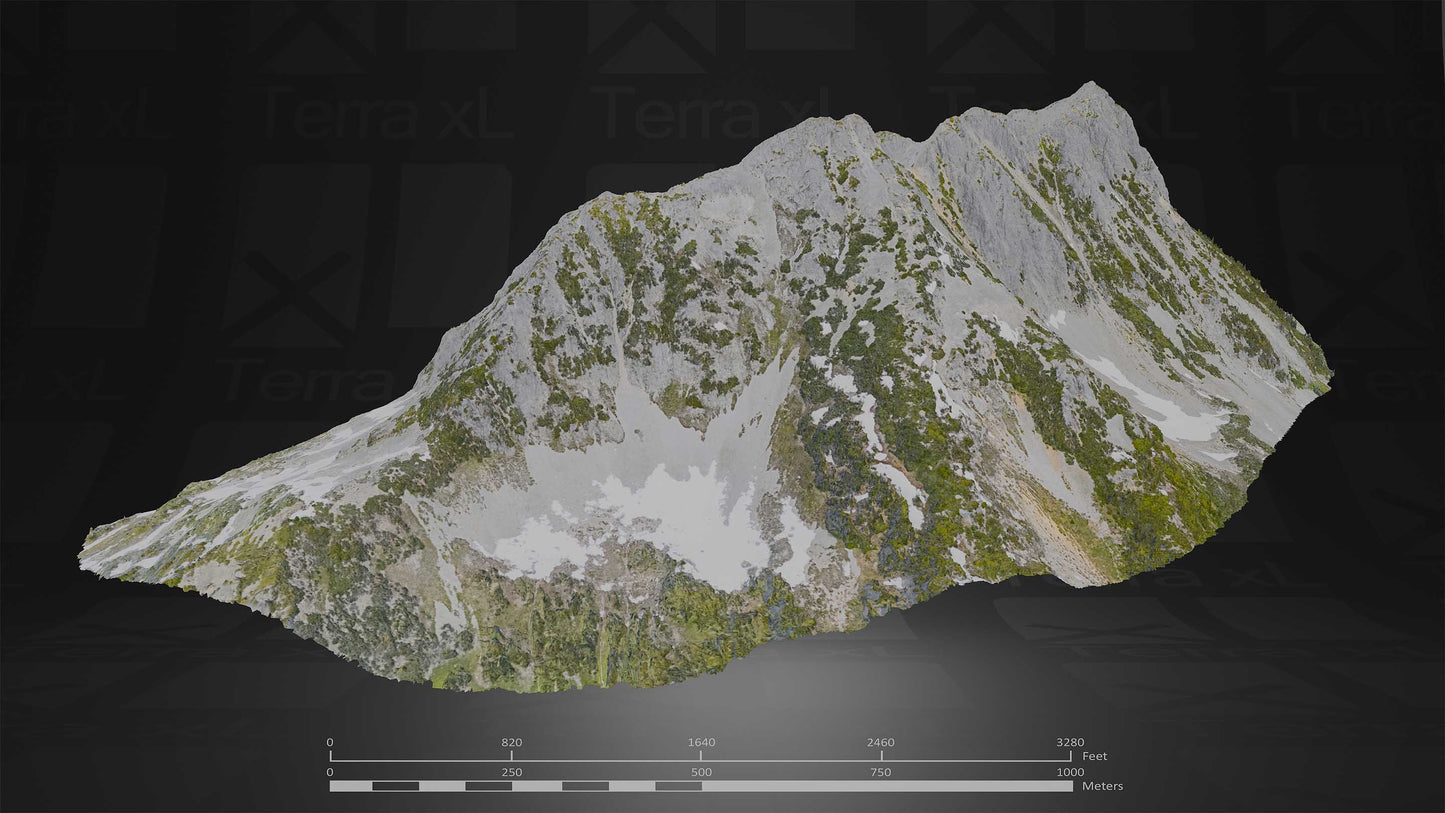 Mountain 2 XXL 3D render of photogrammetry scan mountain terrain model