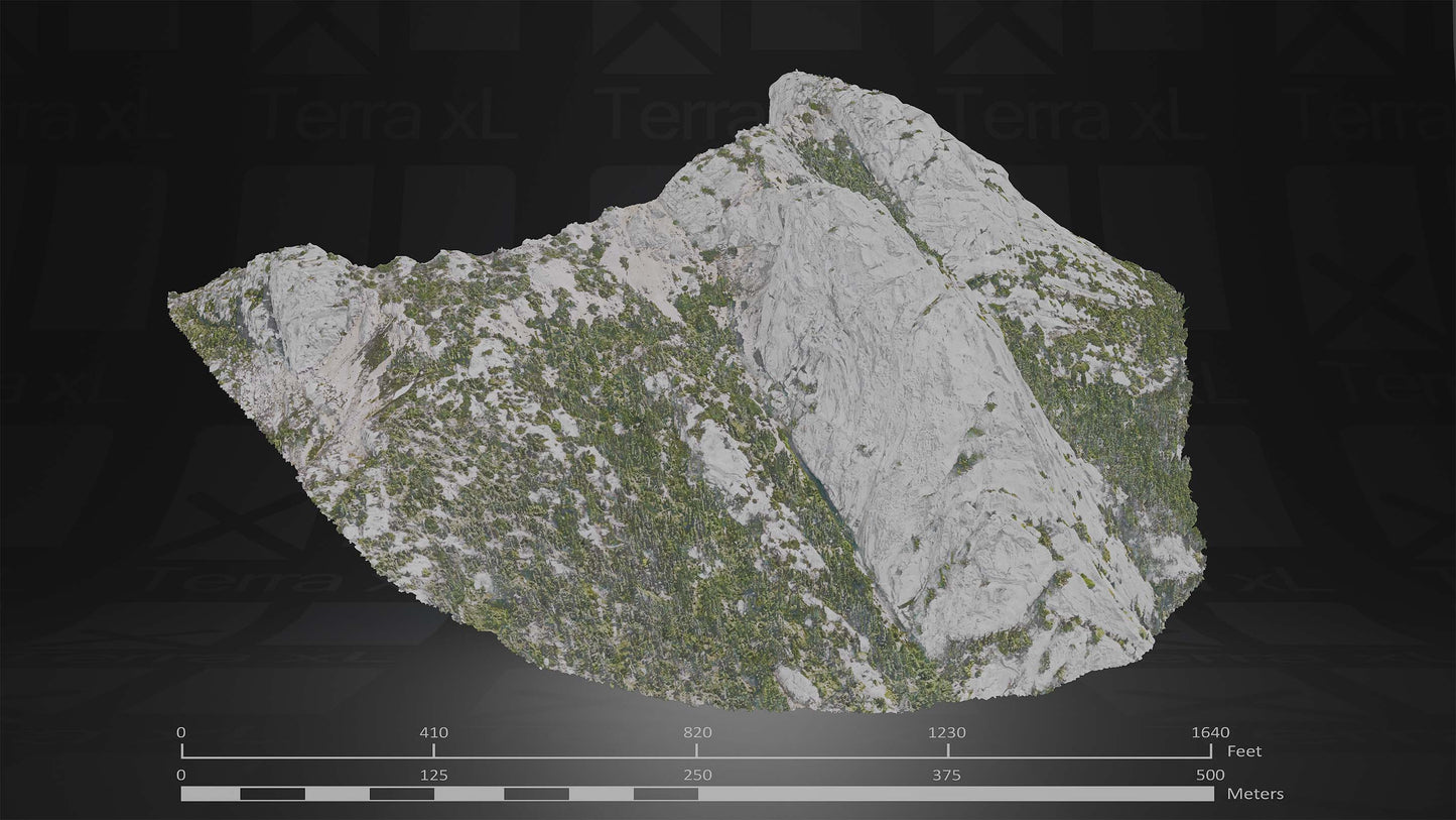 Bluffs 2 L 3D render of photogrammetry scan mountain terrain model