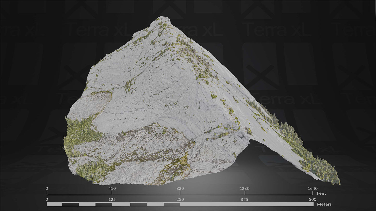 Ridgeline 3 XL 3D render of photogrammetry scan mountain terrain model